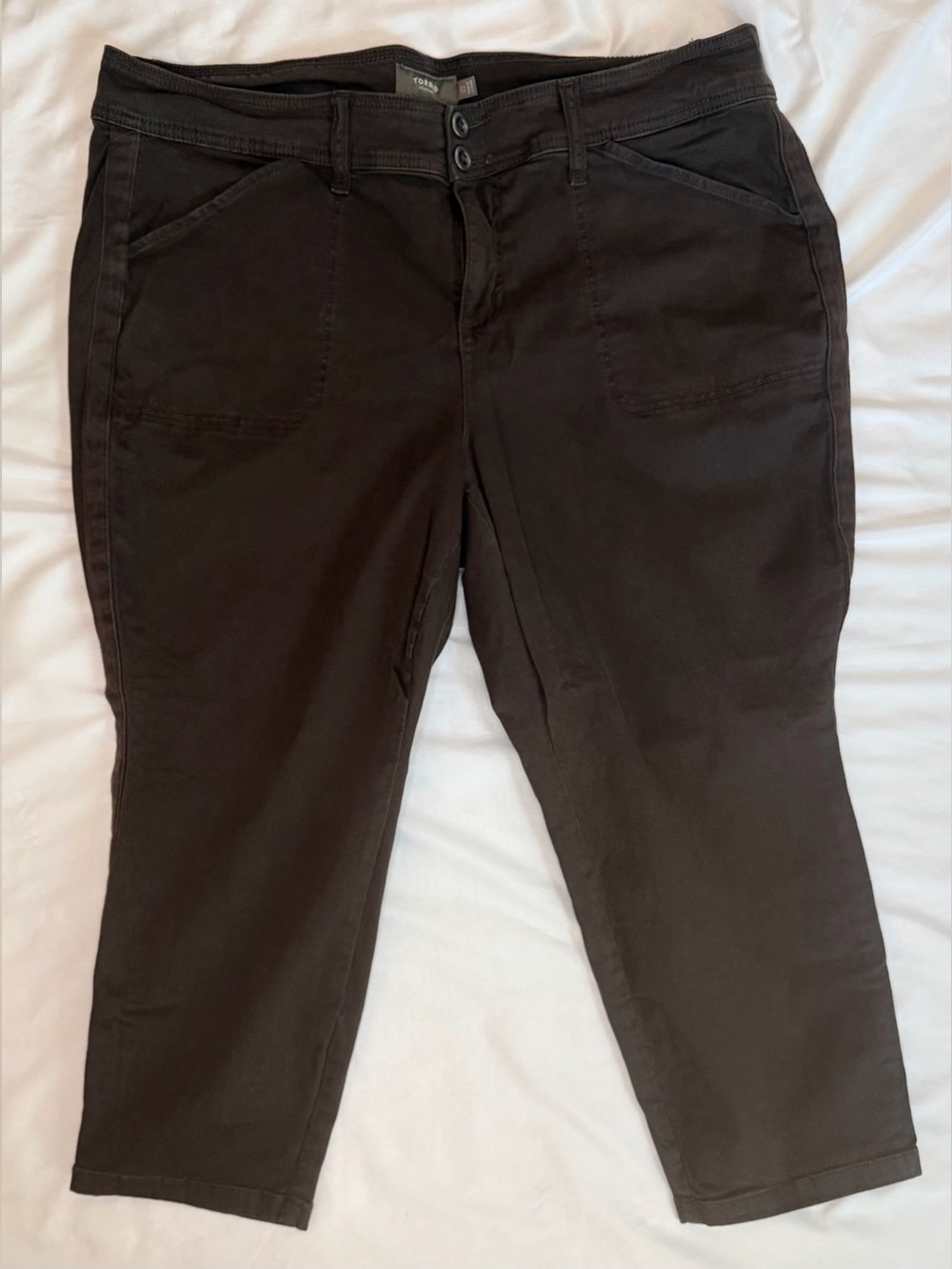 torrid Dark Brown Cropped Straight Ankle Pants